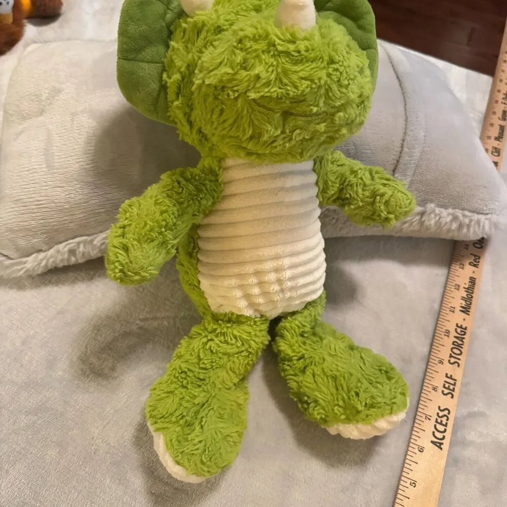 Spark Create Imagine Green Triceratops Dinosaur Plush Toy Rattle Crinkle Baby